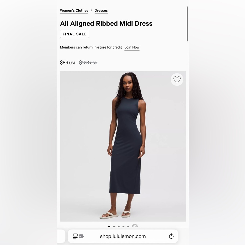 Lululemon All Aligned Ribbed Midi Dress
